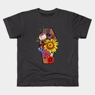 Wild Flower Coffin Kids T-Shirt